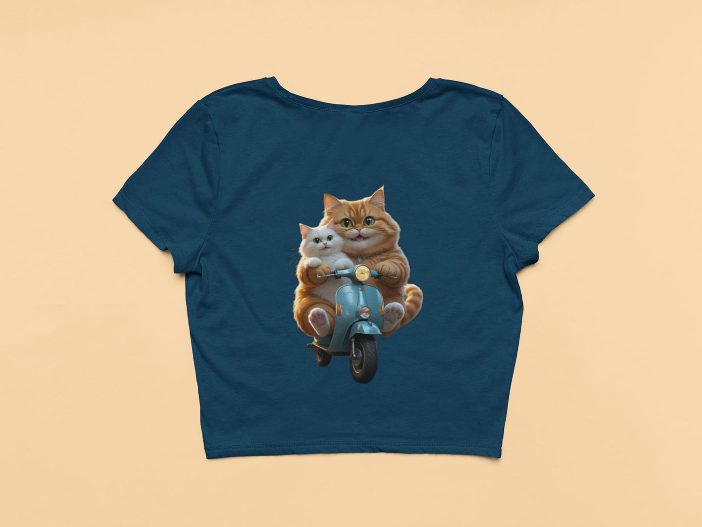 Cute Cat on Scooter- Crop Top