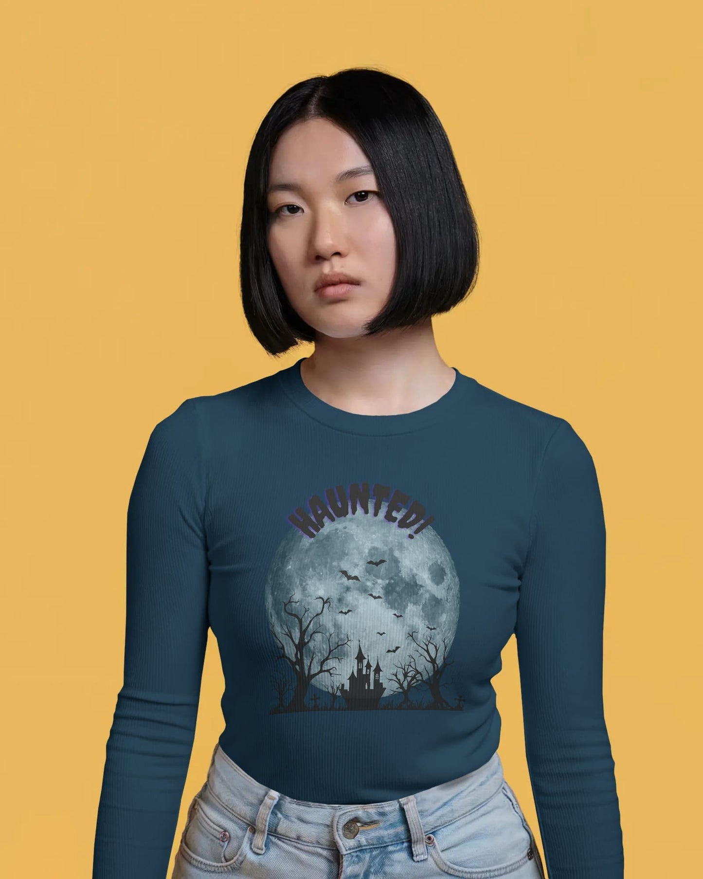 Haunted View- Women Full Sleeve T-shirt