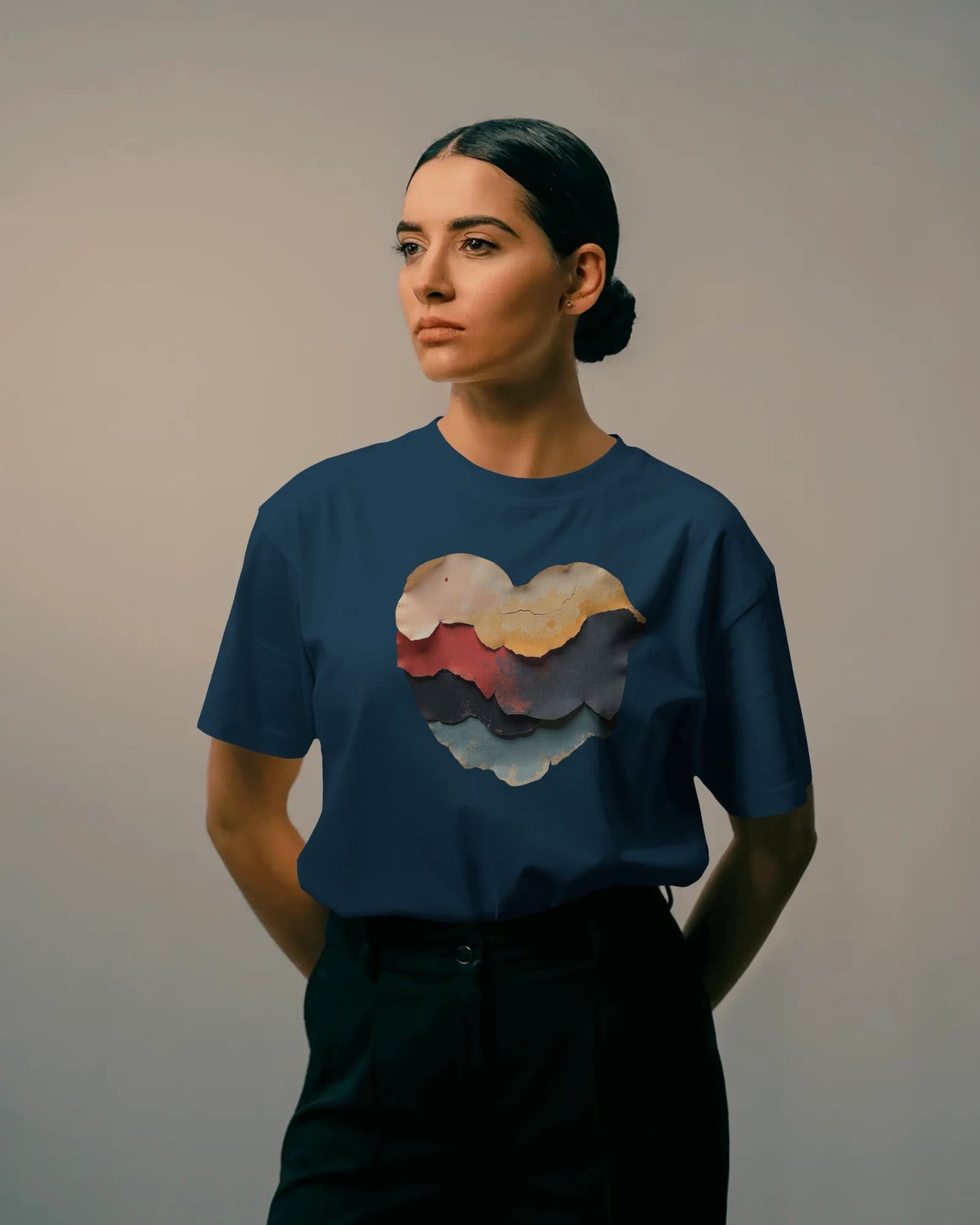 Abstract Heart- Women Half Sleeve Round Neck T-shirt