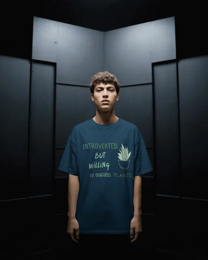 Introverted but willing to discuss- Men Oversize T-shirt
