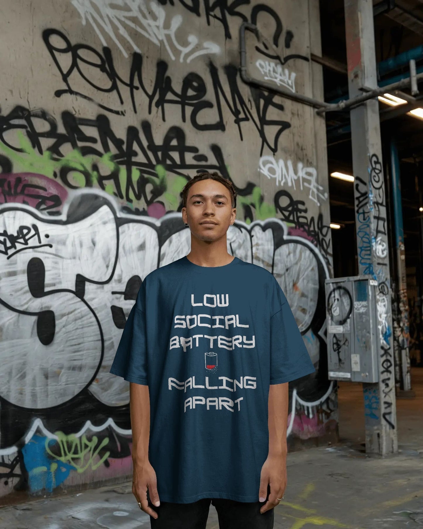 Low Social Battery-Men Oversize T-shirt