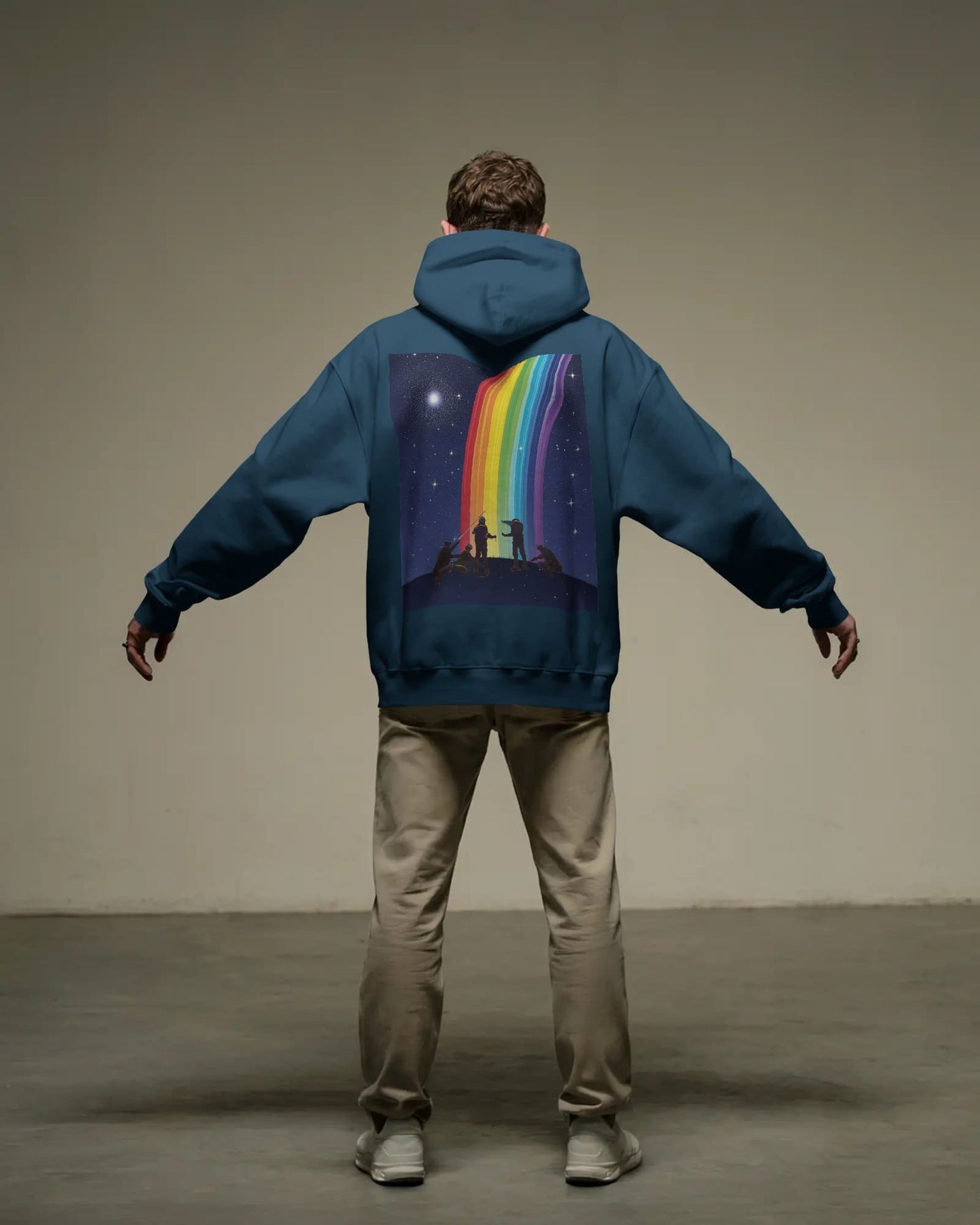 Rainbow Sketch- Men hoodie
