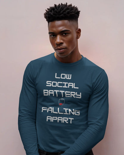 Low Social Battery- Men Full Sleeve T-shirt
