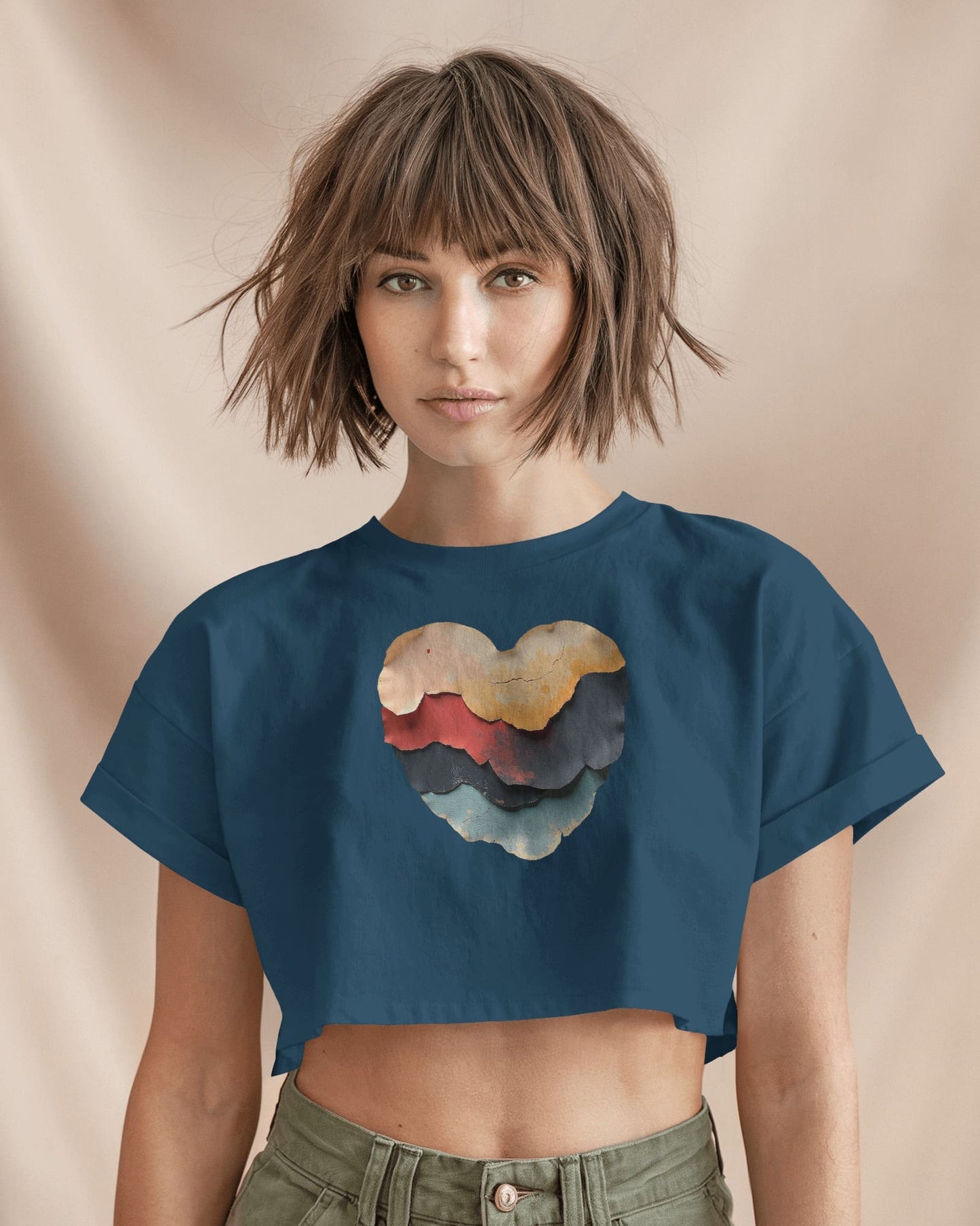 Abstract Heart- Crop Top