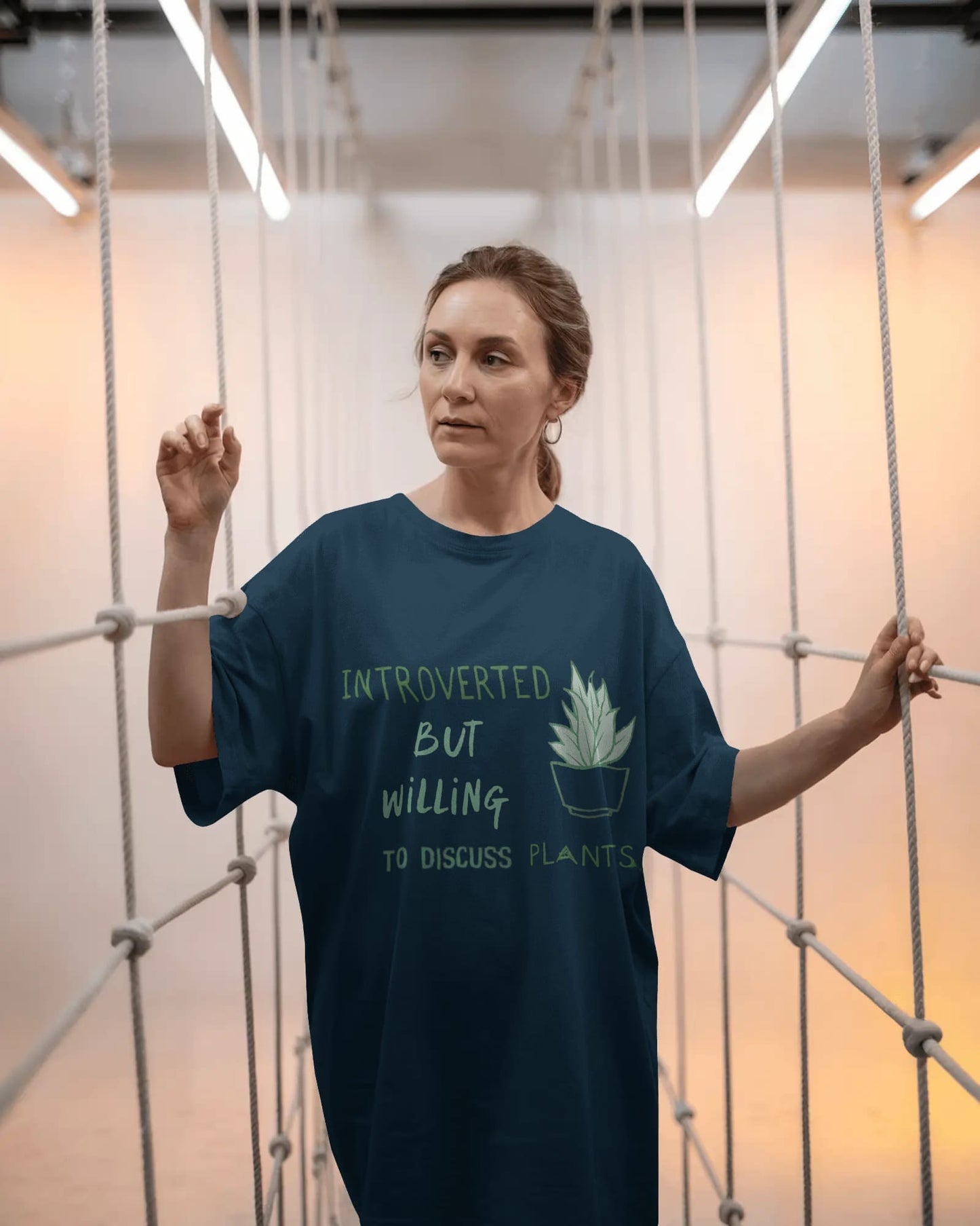 Introverted but willing to discuss- Women Oversize T-shirt