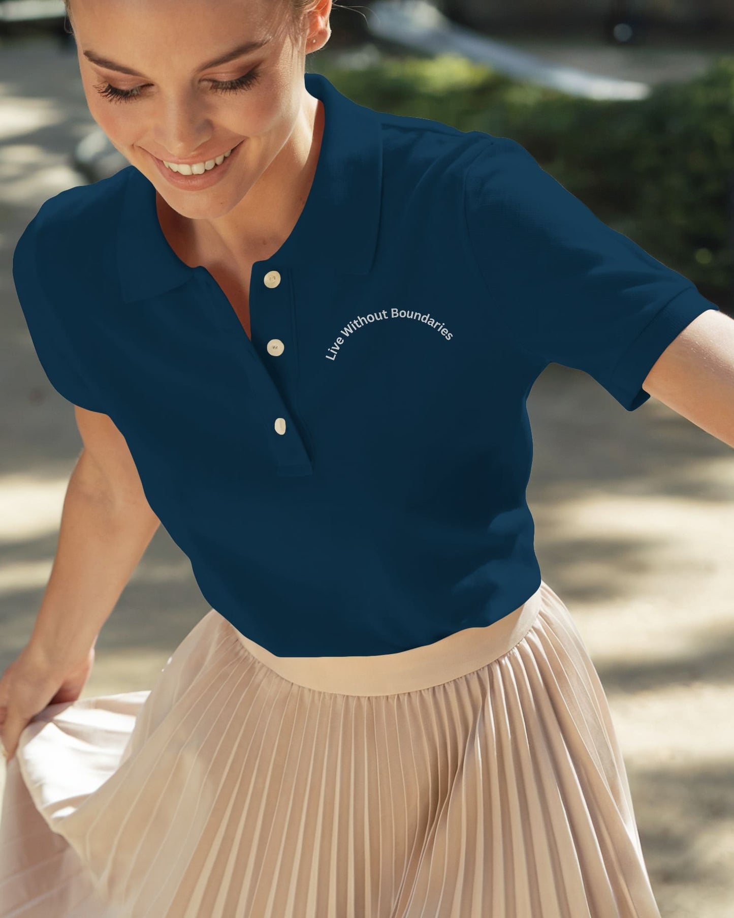 Live without Boundaries- Women polo T-shirt