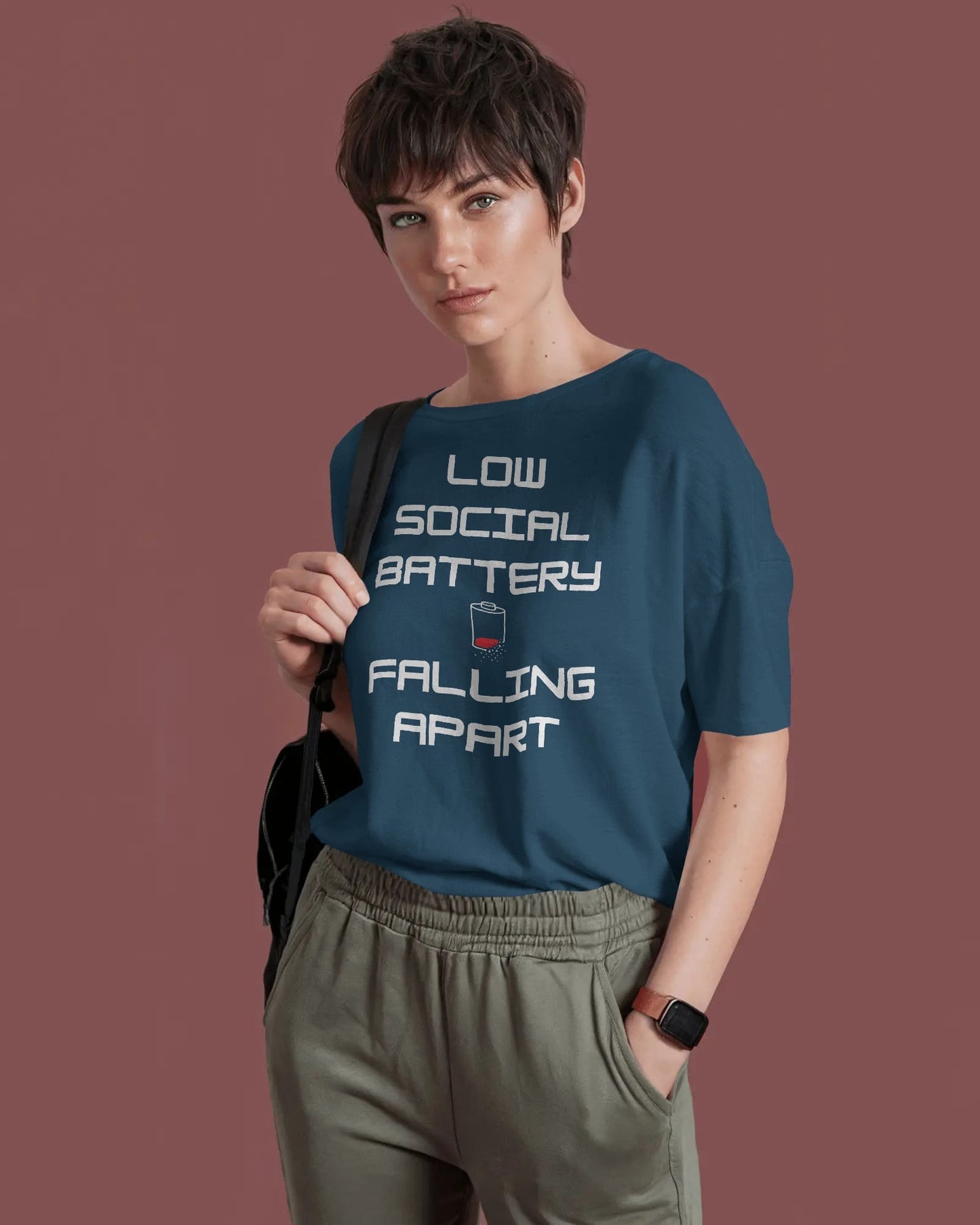 Low Social Battery-Women Oversize T-shirt