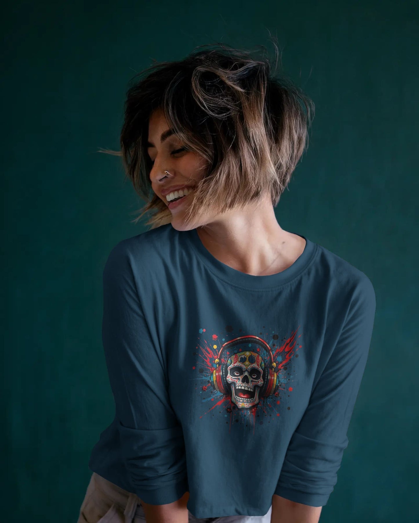 The Skull Art- Women Full Sleeve T-Shirt