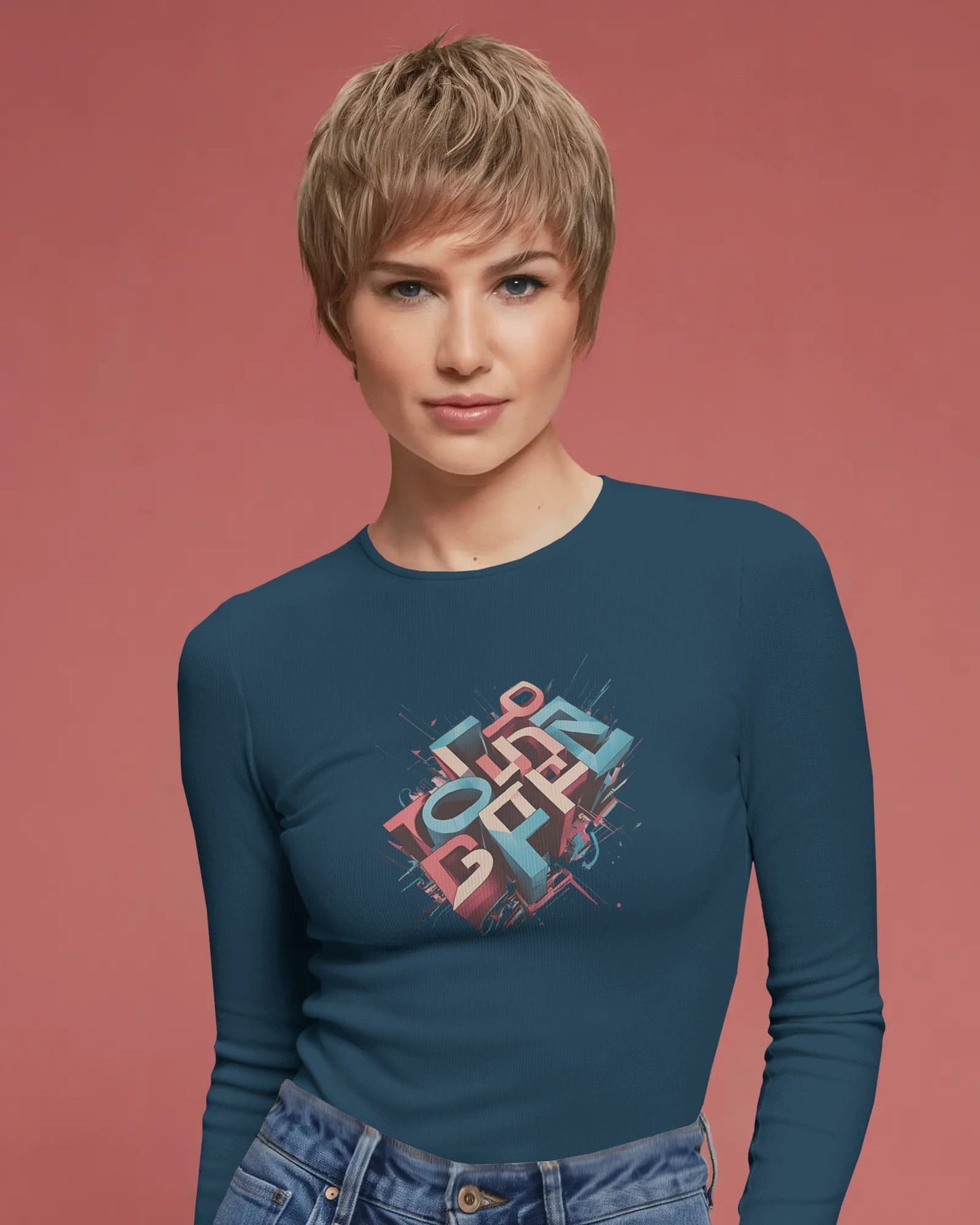 Illusion Word- Women Full Sleeve T-shirt