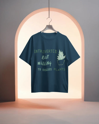 Introverted but willing to discuss- Men Oversize T-shirt