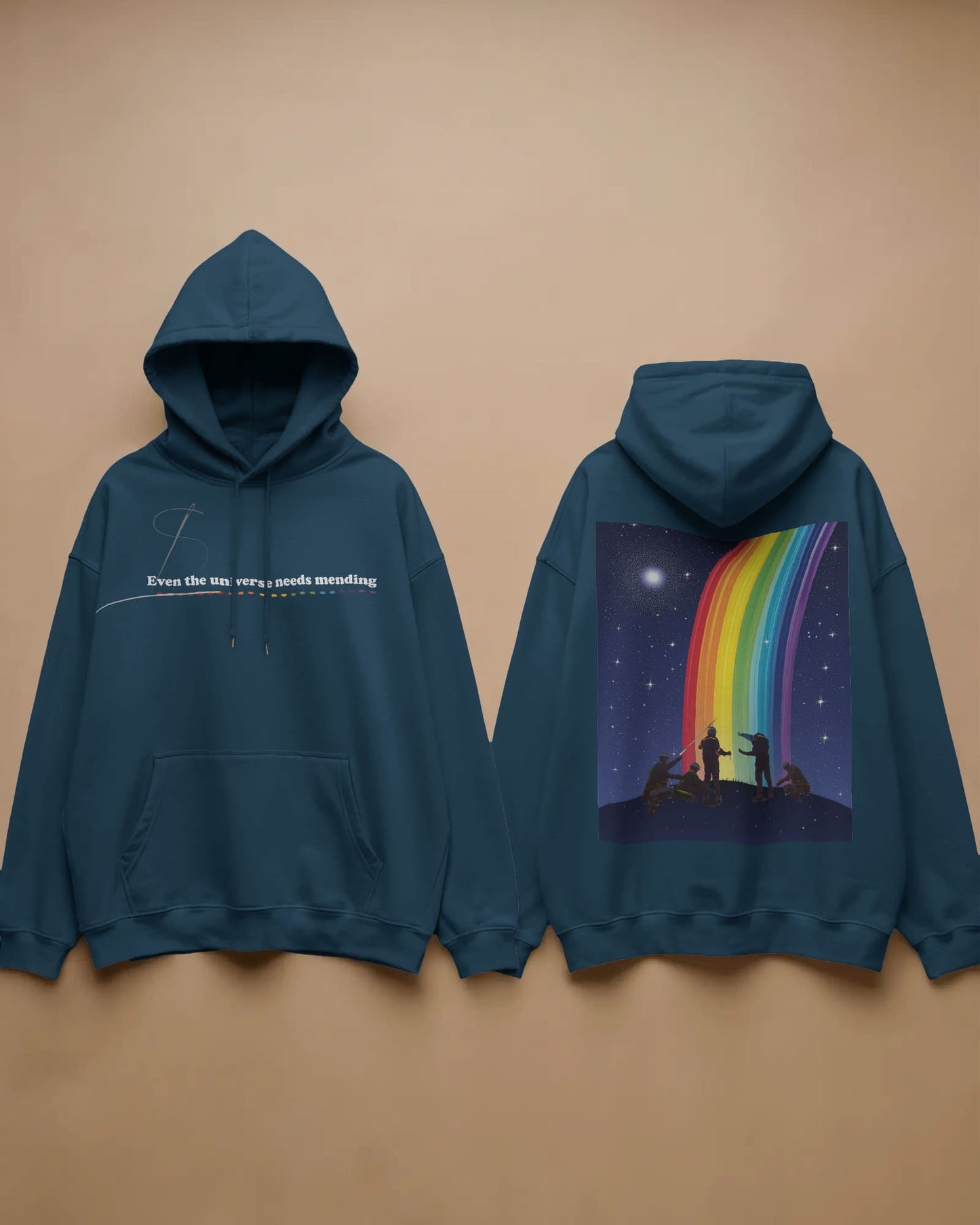 Rainbow Sketch- Men hoodie