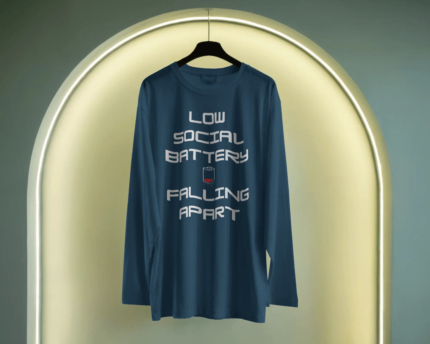 Low Social Battery- Men Full Sleeve T-shirt