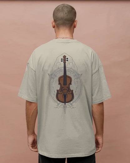 Violin Musical Notes-Men Oversize T-shirt