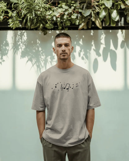 Violin Musical Notes-Men Oversize T-shirt