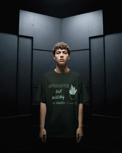 Introverted but willing to discuss- Men Oversize T-shirt