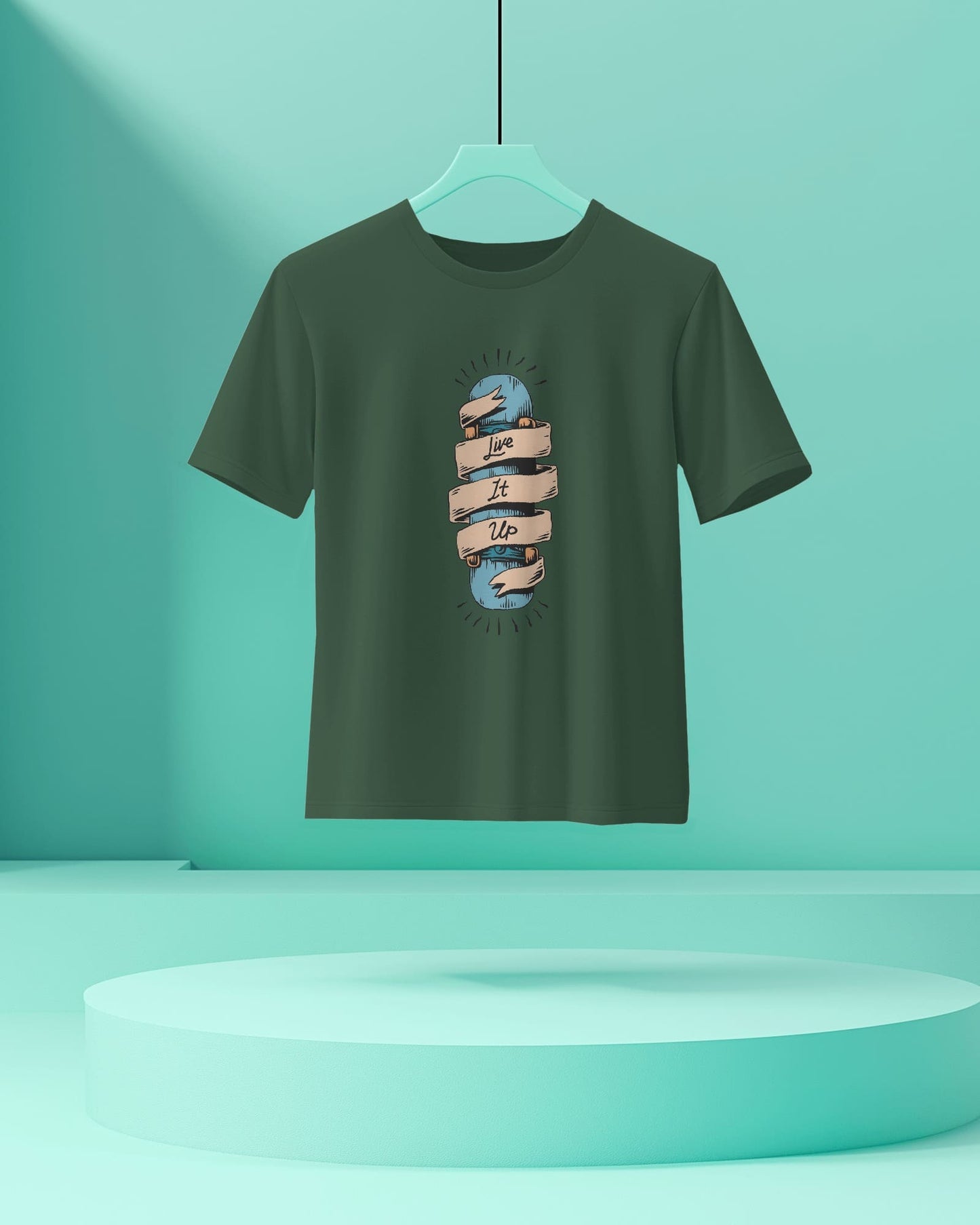 Live it Up- Men Half Sleeve Round Neck T-shirt
