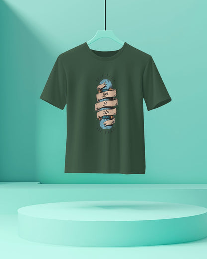 Live it Up- Men Half Sleeve Round Neck T-shirt