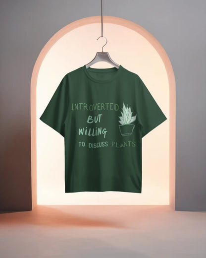 Introverted but willing to discuss- Men Oversize T-shirt