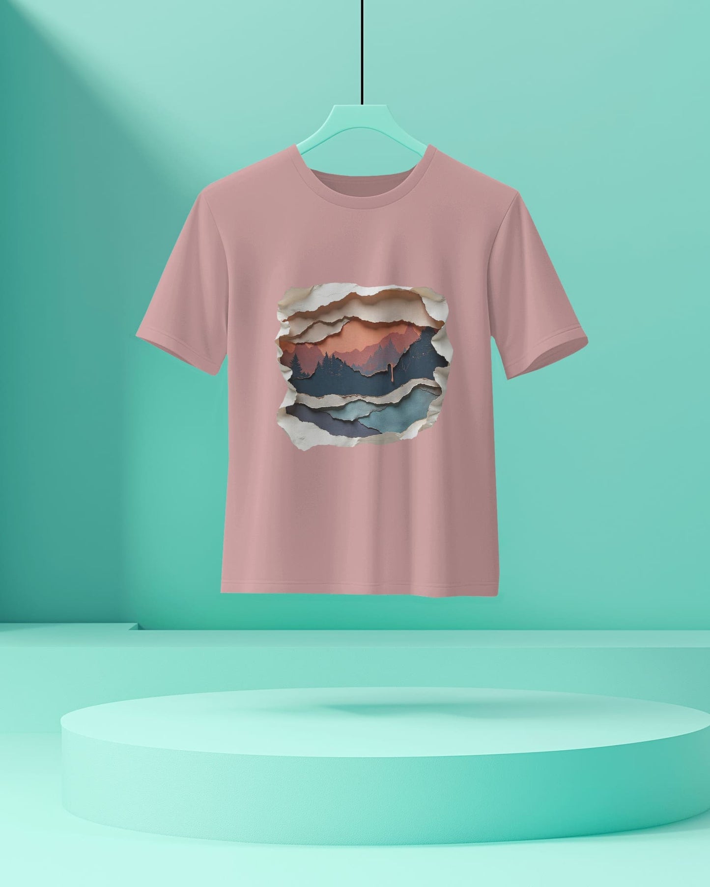 Abstract Mountain View-Men Half Sleeve Round Neck T-shirt
