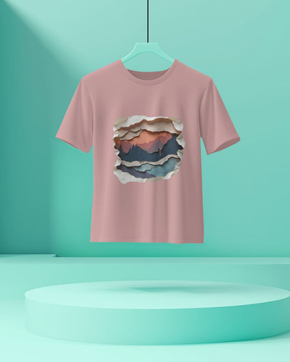 Abstract Mountain View-Men Half Sleeve Round Neck T-shirt