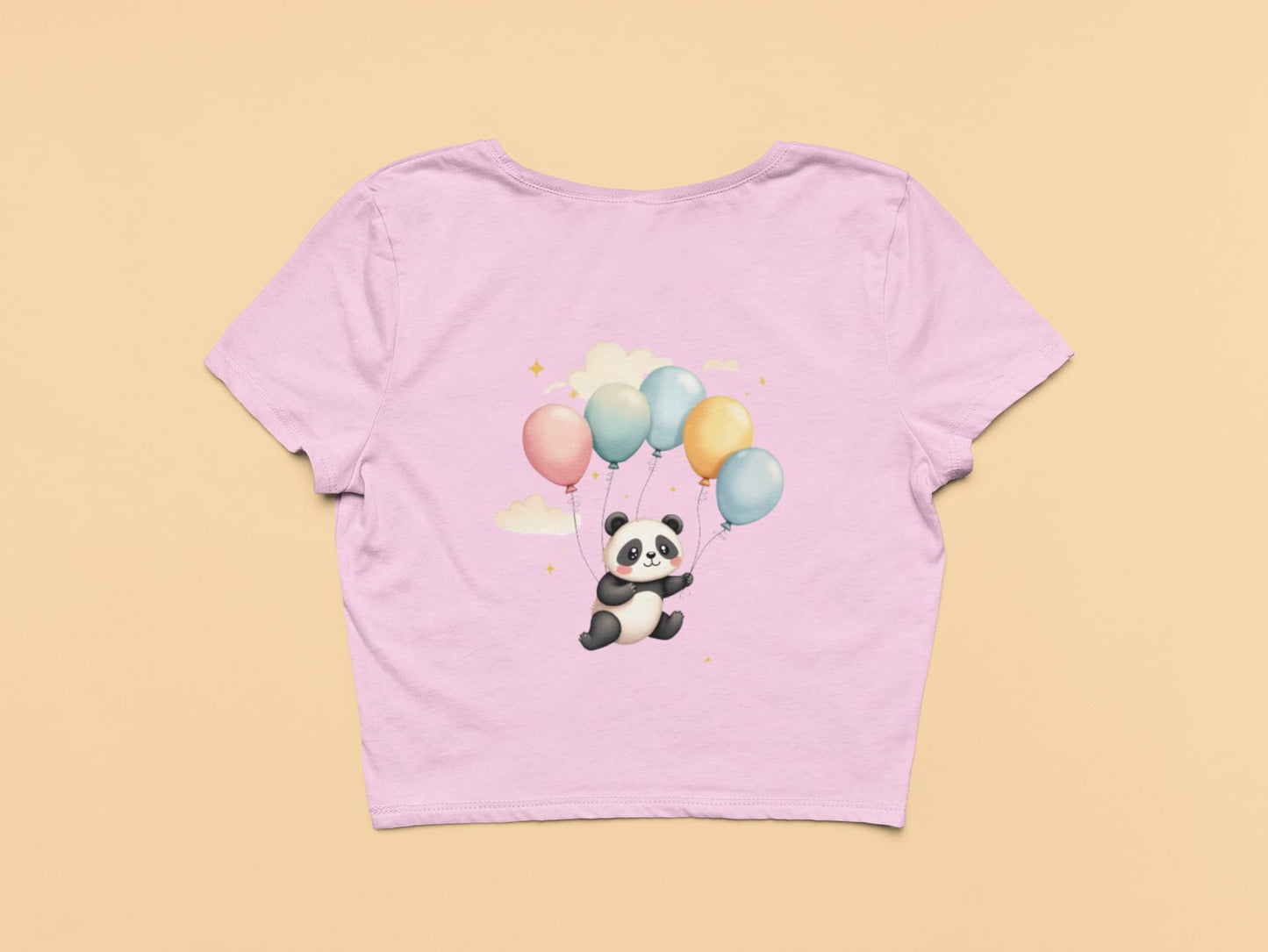 Flying Cute Panda-Crop Top