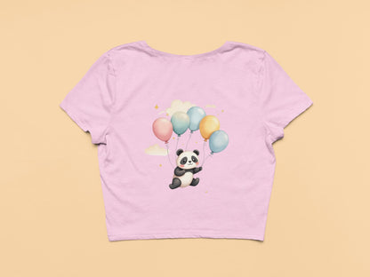 Flying Cute Panda-Crop Top