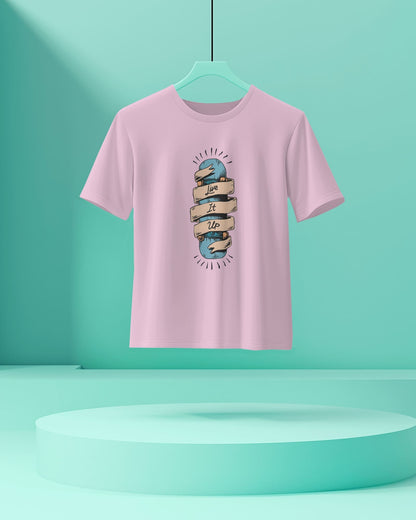 Live It Up- Women Half Sleeve Round Neck T- shirt