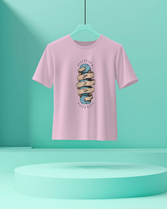 Live It Up- Women Half Sleeve Round Neck T- shirt