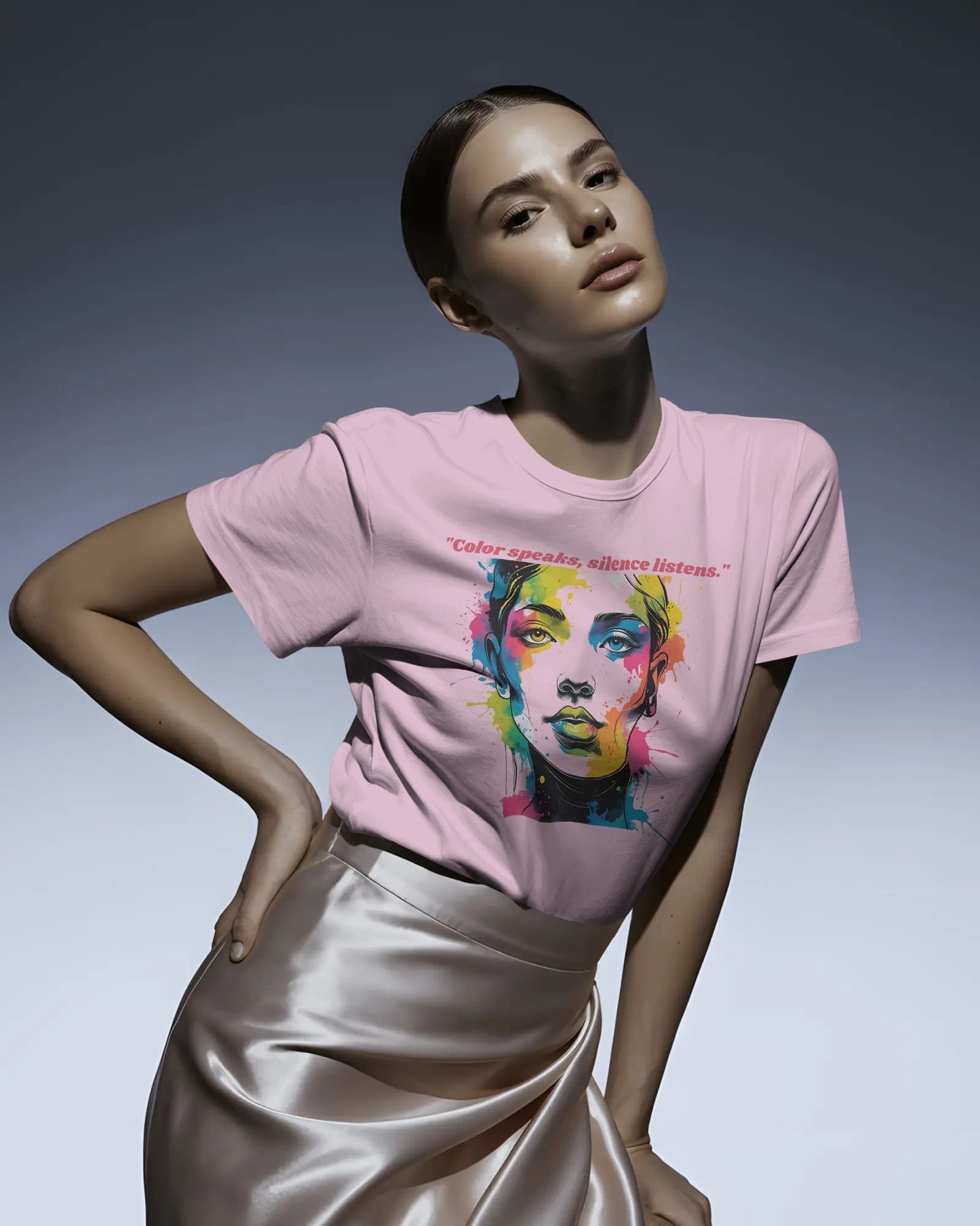 Color Speaks Women Art- Women Half Sleeve Round Neck T-shirt