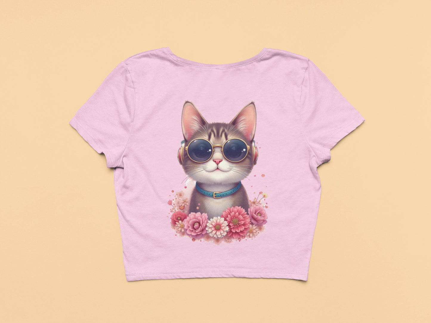 Cat with goggles-Crop Top