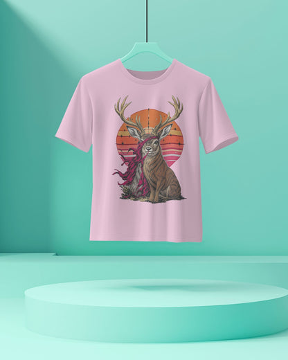 Deer- Women Half Sleeve Round Neck T-shirt