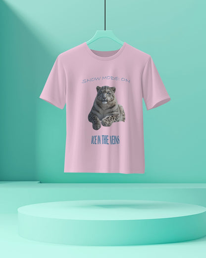 Snow Leopard - Men Half Sleeve Round Neck T-shirt