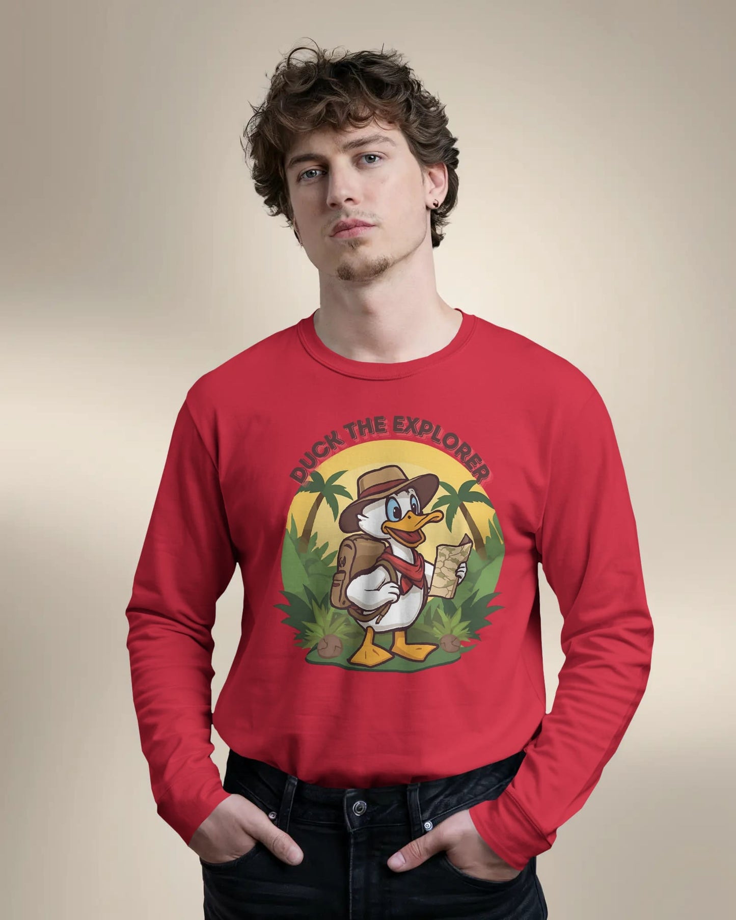 Duck the Explorer- Men Full Sleeve T-shirt