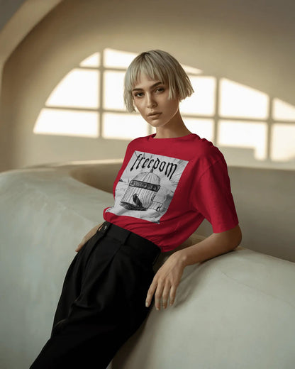 Freedom Cage-Women Oversize T-shirt