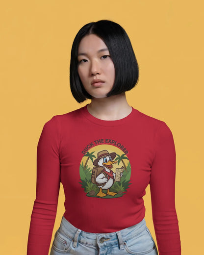 Duck the Explorer- Women Full Sleeve T-shirt