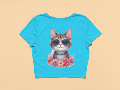 Cat with goggles-Crop Top