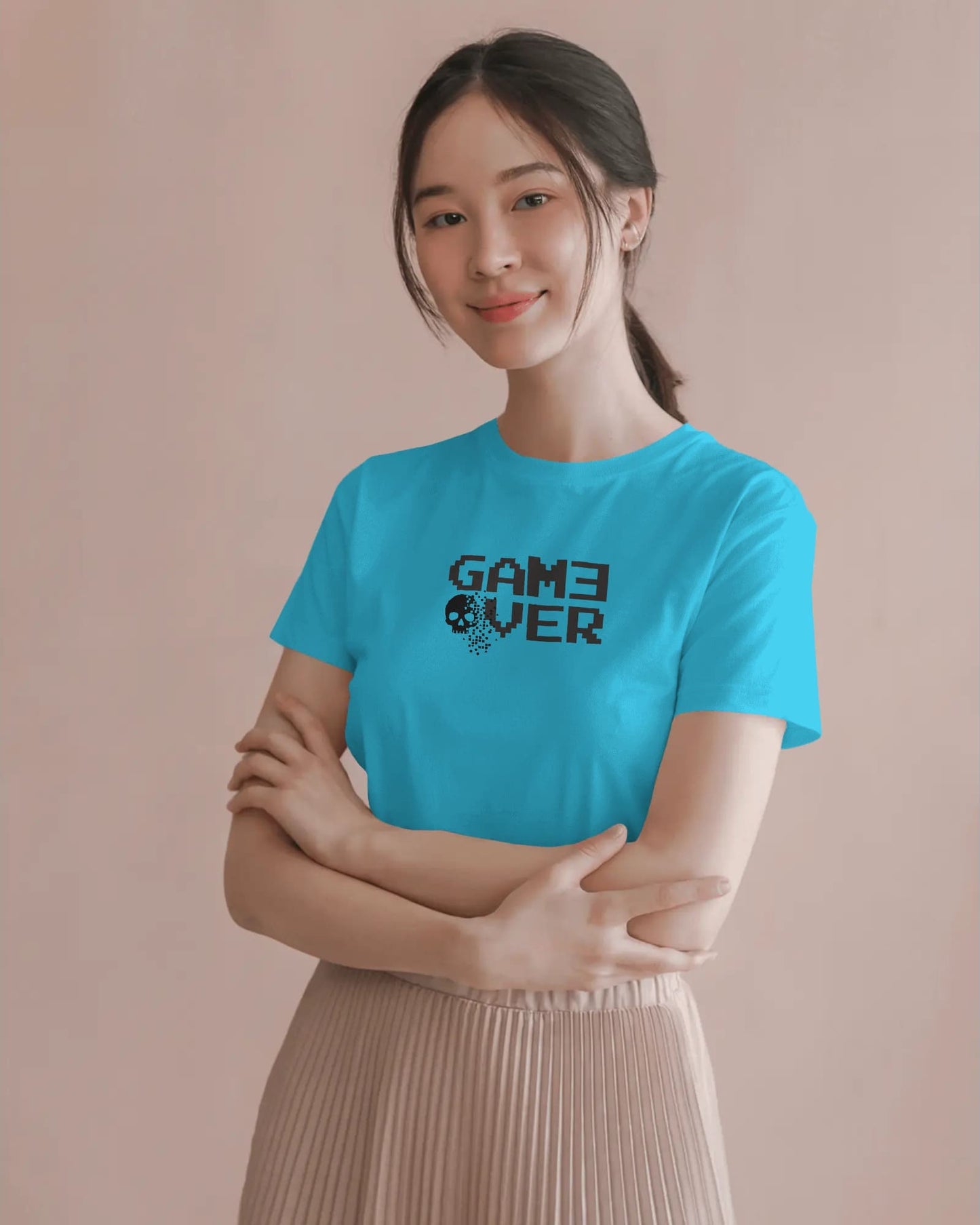 Game Over- Women Half Sleeve Round Neck T-Shirt