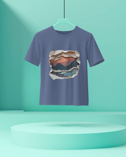 Abstract Mountain View-Men Half Sleeve Round Neck T-shirt