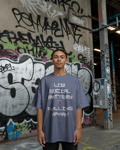Low Social Battery-Men Oversize T-shirt