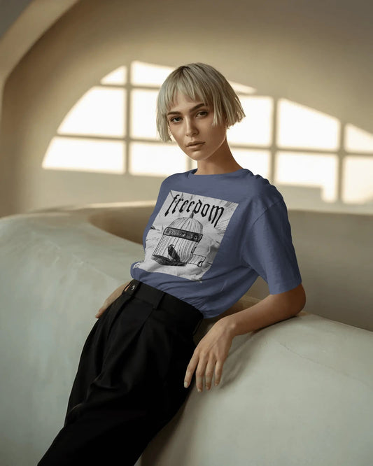 Freedom Cage-Women Oversize T-shirt