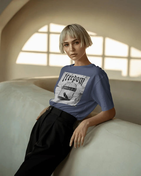 Freedom Cage-Women Oversize T-shirt