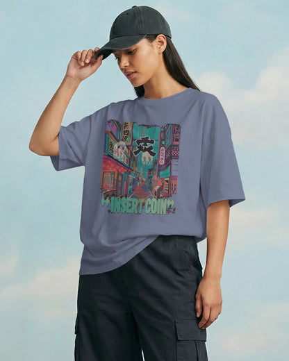 Animated Run Game- Women Oversize T-Shirt