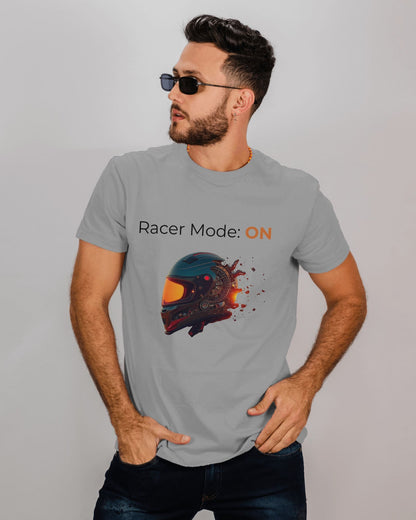 Race Mode: ON- Men Half Sleeve Round Neck T-shirt