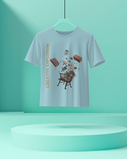 Creative Explosions- Men Half Sleeve Round Neck T-shirt