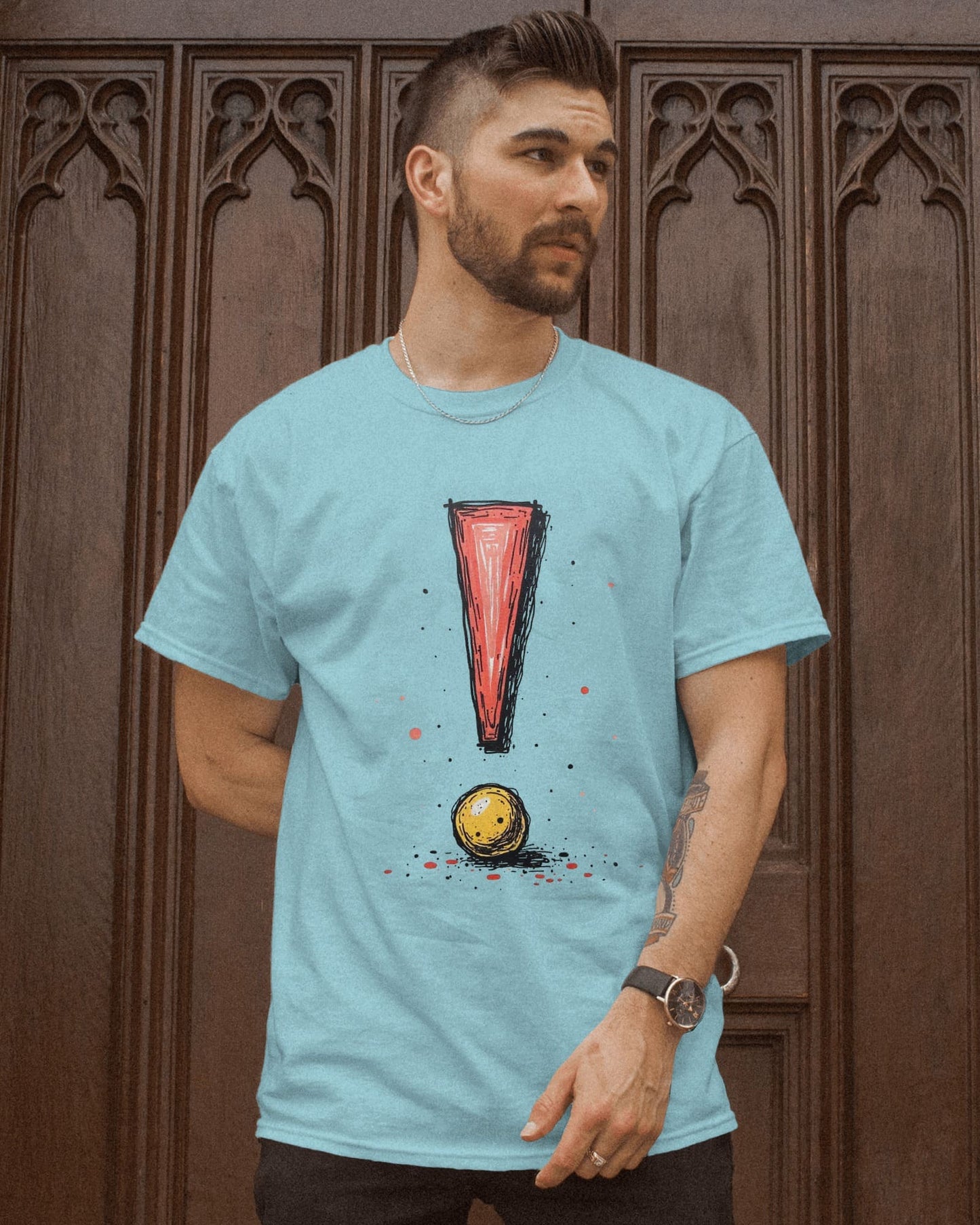 Exclamatory Mark- Men Half Sleeve Round Neck T- shirt