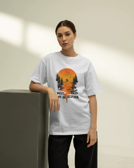 Horizon Sunset- Women Oversize T-Shirt