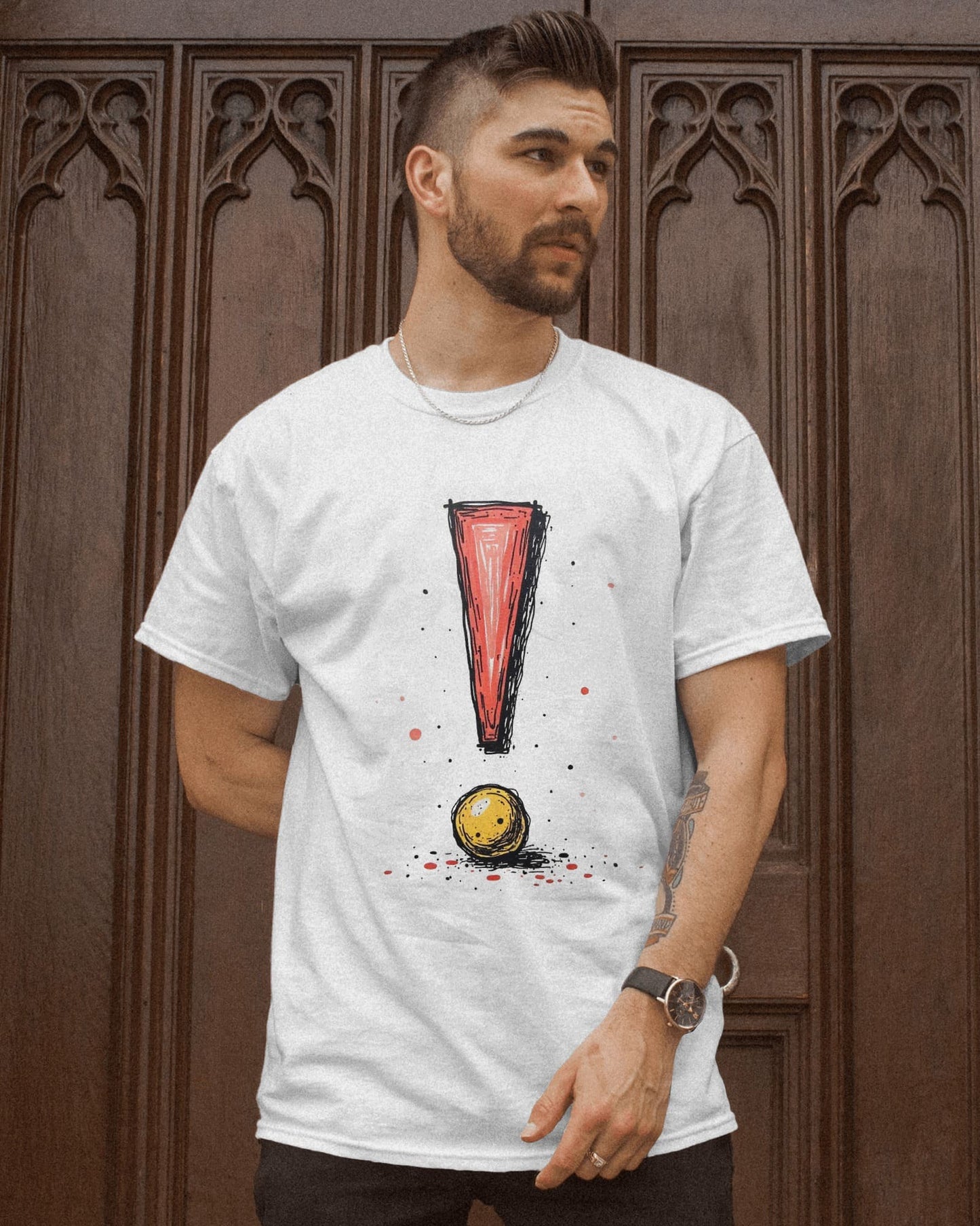Exclamatory Mark- Men Half Sleeve Round Neck T- shirt