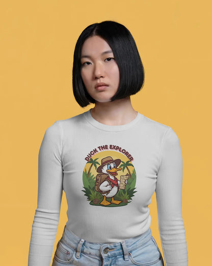 Duck the Explorer- Women Full Sleeve T-shirt