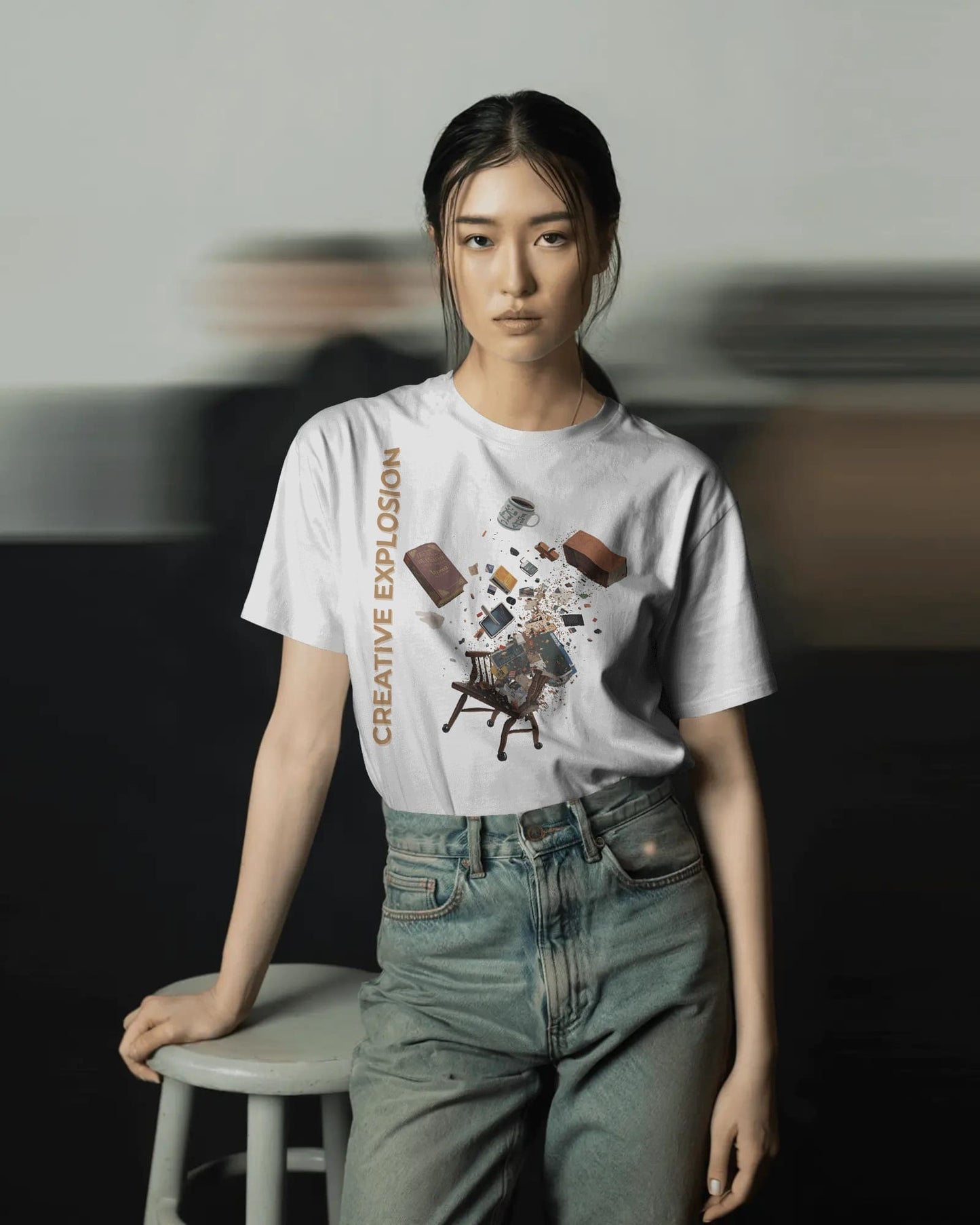 Creative Explosions- Women Half Sleeve Round Neck T-shirt