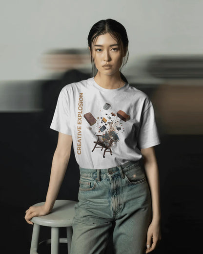 Creative Explosions- Women Half Sleeve Round Neck T-shirt